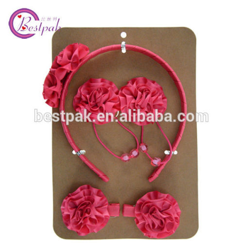 handmade fancy pink rosette hair accessories