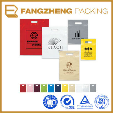 Hot sale Plastic die cut handle bag Custom Printed Die cut bag