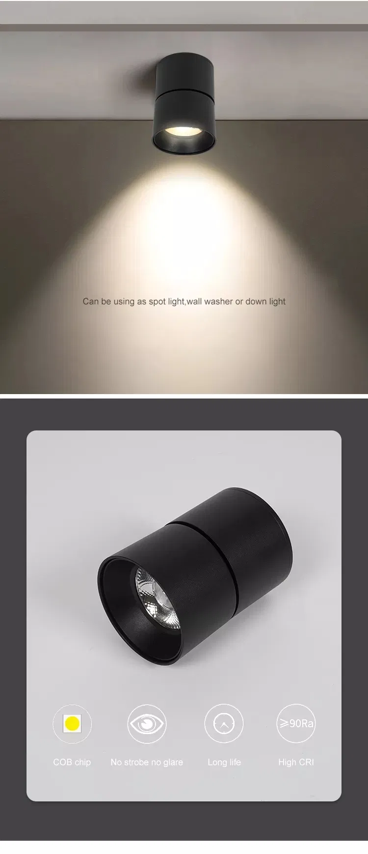 Modern Surface Mounted Folding Track Light for Retail Spaces