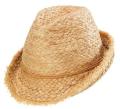 Mesdames Jazz pur chapeau tresse de raphia grossier naturel