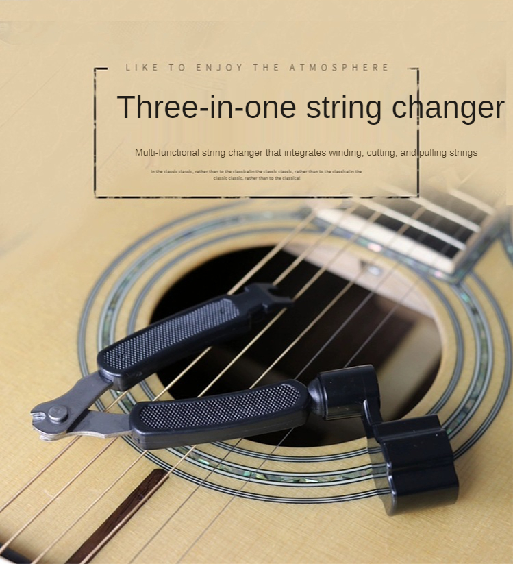 3 in 1 Guitar Peg String Winder + String Pin + String Cutter Guitar Tool Set Multifunction Guitar Accessories