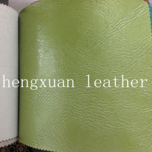 Brushed backing light cyan pvc leather fabric for bags and wallet