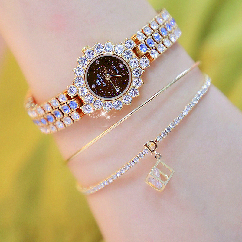 BS 2019 New Hot Quartz Casual Ladies wristwatch High-end Linked List Custom Full Diamond Women's Watch FA1580