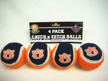 DOG TENNIS BALLS-AUBURN TIGERS DOG BALLS-4 PACK
