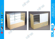 Economy Maple Commercial Display Cabinets , Simple Full Vision Display Cases