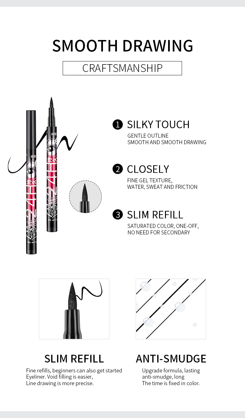 Factory Low price Eyeliner 24 Hours Waterproof Longwear Black Eyeliner Pencil