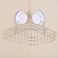 Wall mounted no drill hanging vacuum metal shower suction cup corner caddy