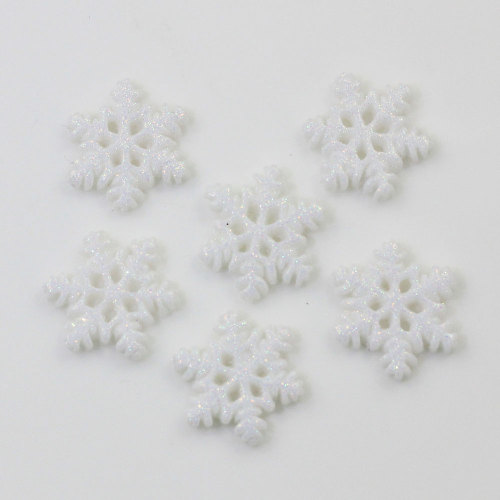 Fashional Snowflake Shaped Resin Cabochon Room Ornaments Spacer DIY Christmas Holiday Party Decor Charms