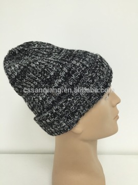 custom jacquard winter wool knit beanie cap