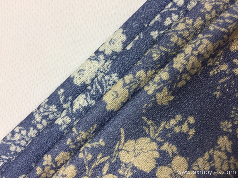 Polyester Linen Look Print Fabric