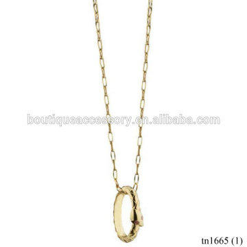 Gold Snake Ring Pendant Necklace