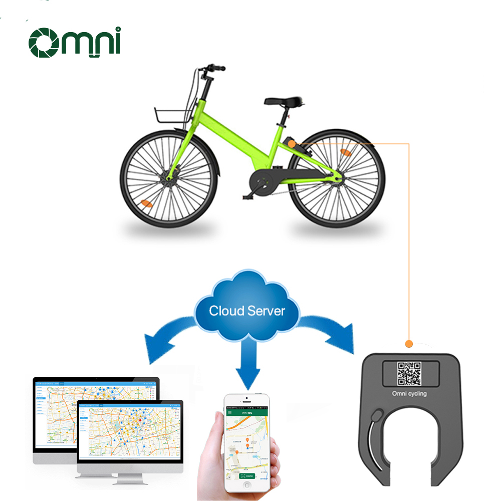 Omni New smart RFID lock QR code scan unlock OGB1Smart bicycle lock with two unlock ways GPS GPRS BLE App