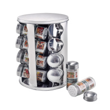 Kitchen stainless steel revolving spice carousel storage jar