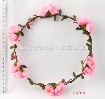2015 First Choice pink hydrangea silk flower lei wreaths