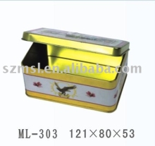 rectangle tin box with hinge