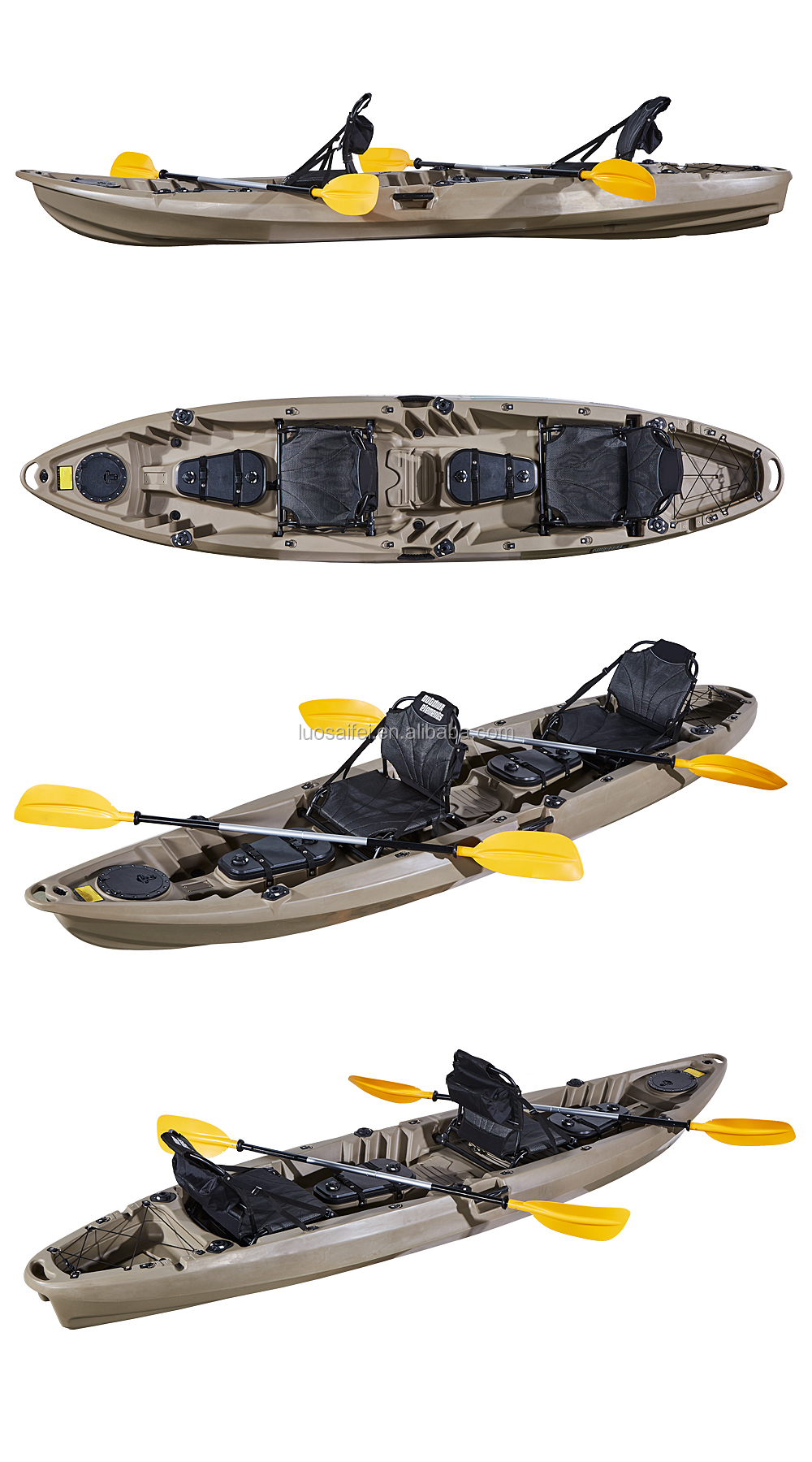 Wholesale Factory Price 2+1 seat fishing kayak/canoe/boat