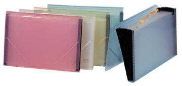 Transparent light inclined lines 12 layer flex briefcase