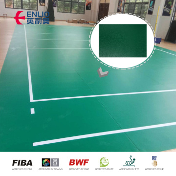 แบดมินตัน PVC Sport Flooring พรม Outdoor PVC Interlocking Badminton Sports Flooring