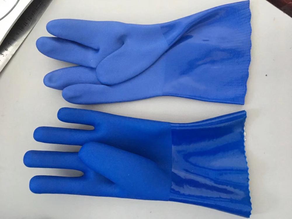 Blaue PVC voll beschichtete Handschuhe