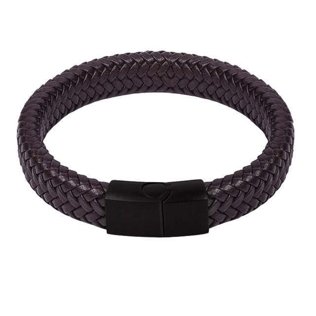 2019 hot sale Male Leather Bracelet With Stainless Steel Magnetic Clasp