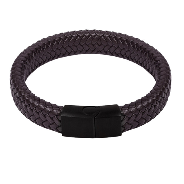 2019 hot sale Male Leather Bracelet With Stainless Steel Magnetic Clasp