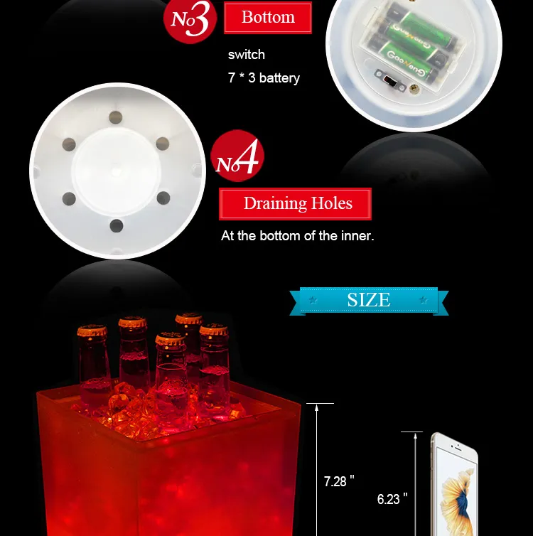 Stylish 3.5L LED Ice Bucket for Beer and Wine