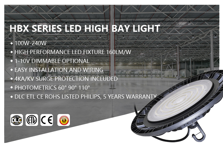 industrial housing lens SMD 20000 30000 lumen metal ip65 fixture 250w 400w 100w 150w 200w ufo led high bay light