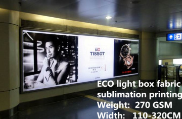 ECO Sublimation printing light box fabric also suited for UV/LATEX digital printing 270GSM