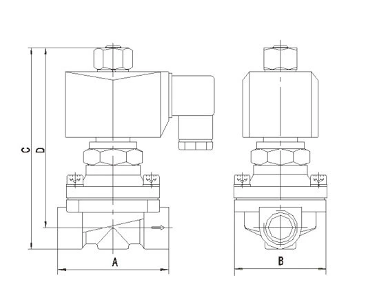 2W Series Thread Zero Pressure Difference Normally Open Solenoid Valve