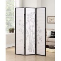 3 Panel Black Oriental Shoji Room Divider Screen