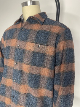 Flannel retro dark plaid shirt