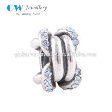 Solid Silver Charm Simple Bracelet Bead European Classical Gift Bead