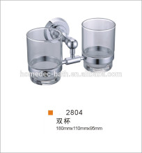 Bathroom Dual Tumble Holder With Glass Cup Toothbrush Holder