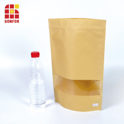 Pouch Kraft Bag Up Zip Lock Stand Up Dengan Tingkap