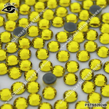 Machine cut crystal hotfix panstone rhinestone 5mm ss20 citrine color for shoes