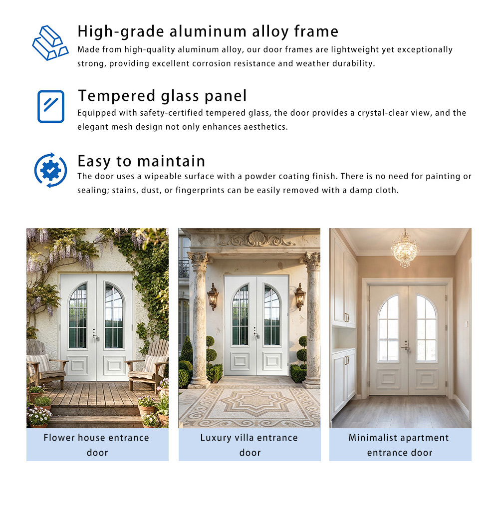 Puertas de aluminio fundido de vidrio-03-X-3 Glass Cast Aluminum Doors-03-X-3