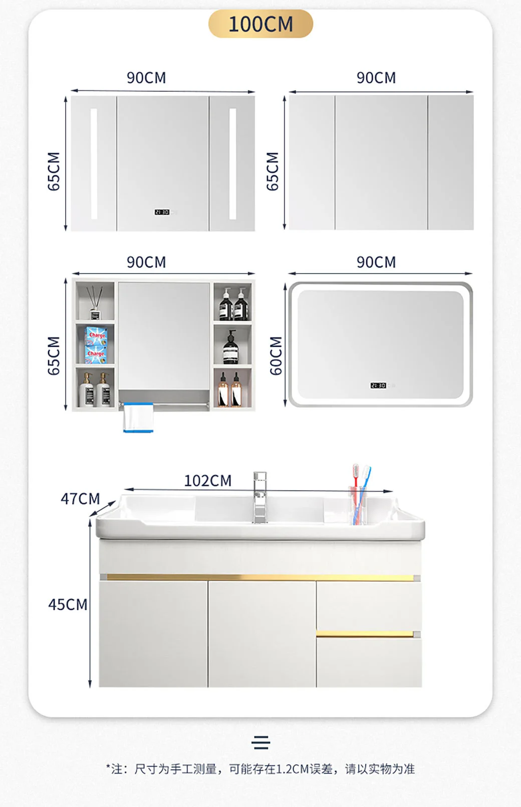 Wall Mounted Washroom Cabinets Wood Hotel Bathroom Vanity