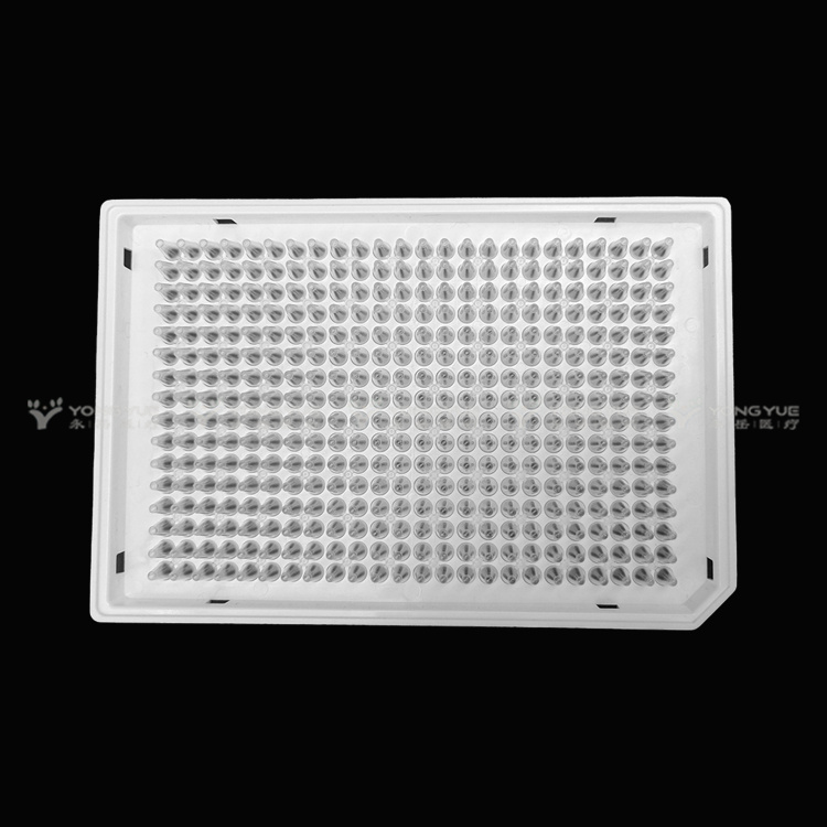 40ul 384 Well Pcr Plate Full Skirt White Frame Clear Tube