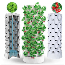 Vertical Rotating Aeroponic Tower for Hydroponic Gardening