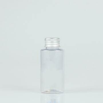 Flat oval plastic pet bottle with aluminum cap