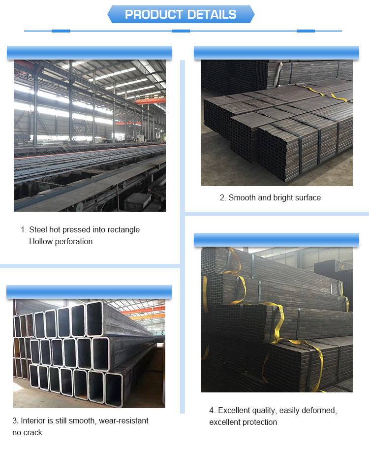 Tianjin China Stock Mild Steel Rectangular Pipe Tubes