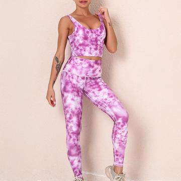 Tie Dye Workout Outfits Sports Bra Σετ