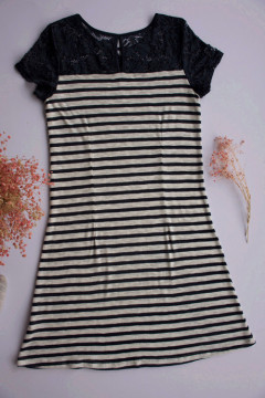 Knitted Fabric Striped Patchwork Dress