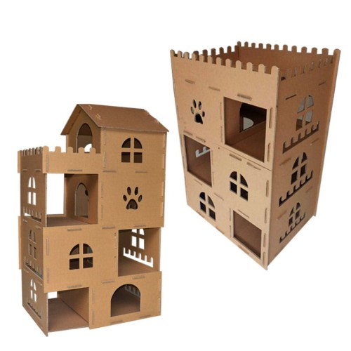 castelo de escalada de papelão de gato