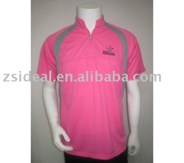 zipper neck cooldry color combination golf shirt