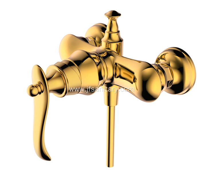 Exposed Brass Shower Mixer Valve Gold Polished