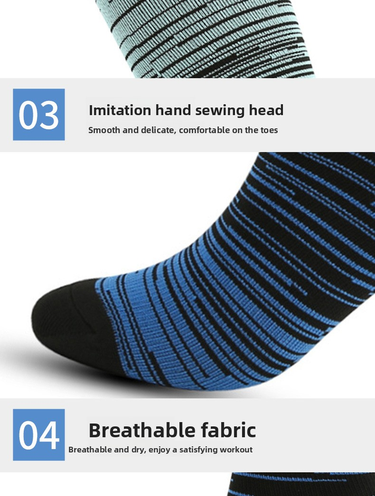 Осенние спортивные женские компрессионные носки с цветными блоками Autumn Sports Women Color Block Compression Socks