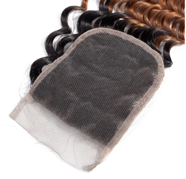 T1B/30  Italian Water Wave Curly Human Hair Sew In Extensions With Closure, Brazilian Hair Piece Product In China For Sale