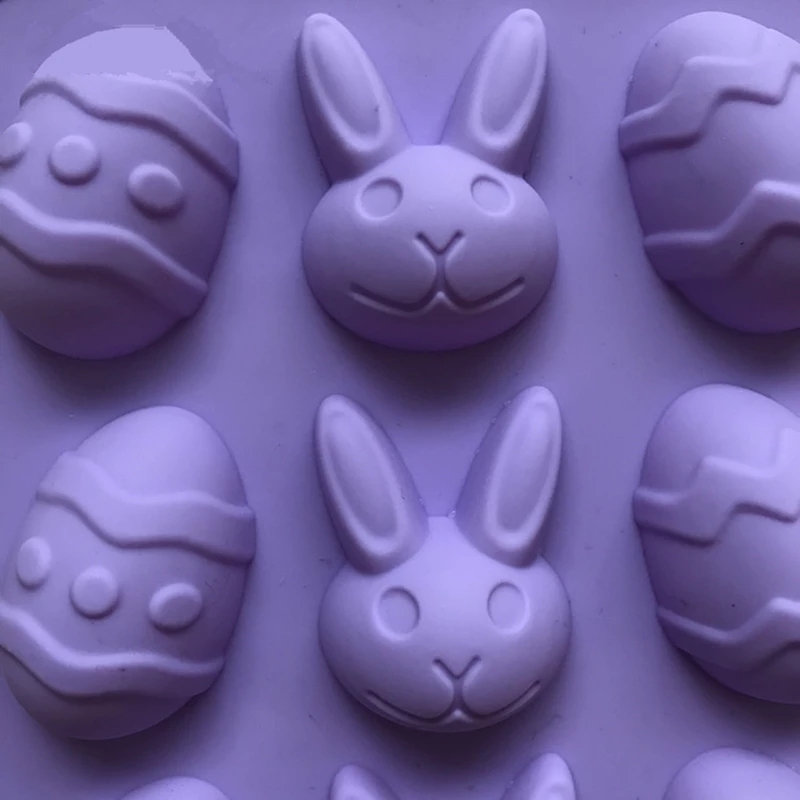 Easter Egg and Bunny Silicone Molds Tray for Chocolate Candy Gummy Ice Cube Jello Jelly Cake Mini Soap Wax Crayon Melt
