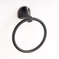 Colgador de anillo de toalla de baño de hotel Soporte de anillo de toalla mate negro de diseño simple